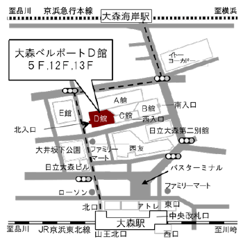 JR大森駅からの地図