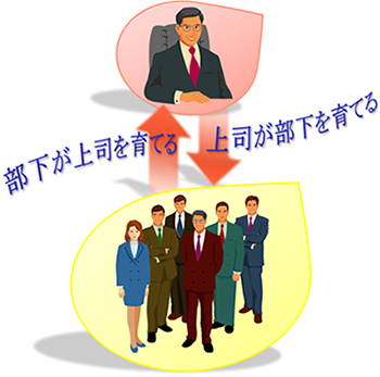 部下が上司を育てる 上司が部下を育てるイメージ