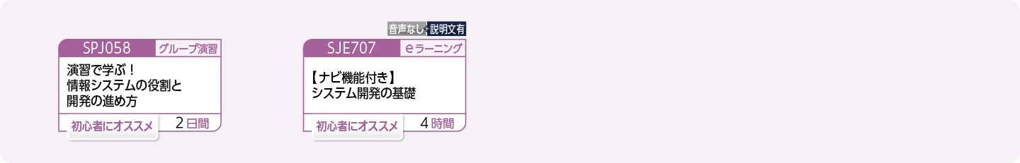 初めて情報システムの開発に携わる方のコースフロー