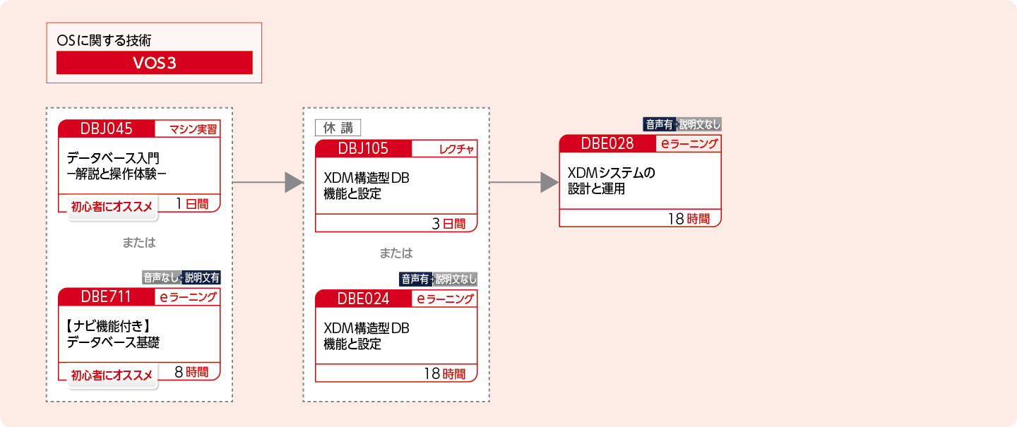 XDMを使用して構造型データベースを構築・運用・設計する方のコースフロー