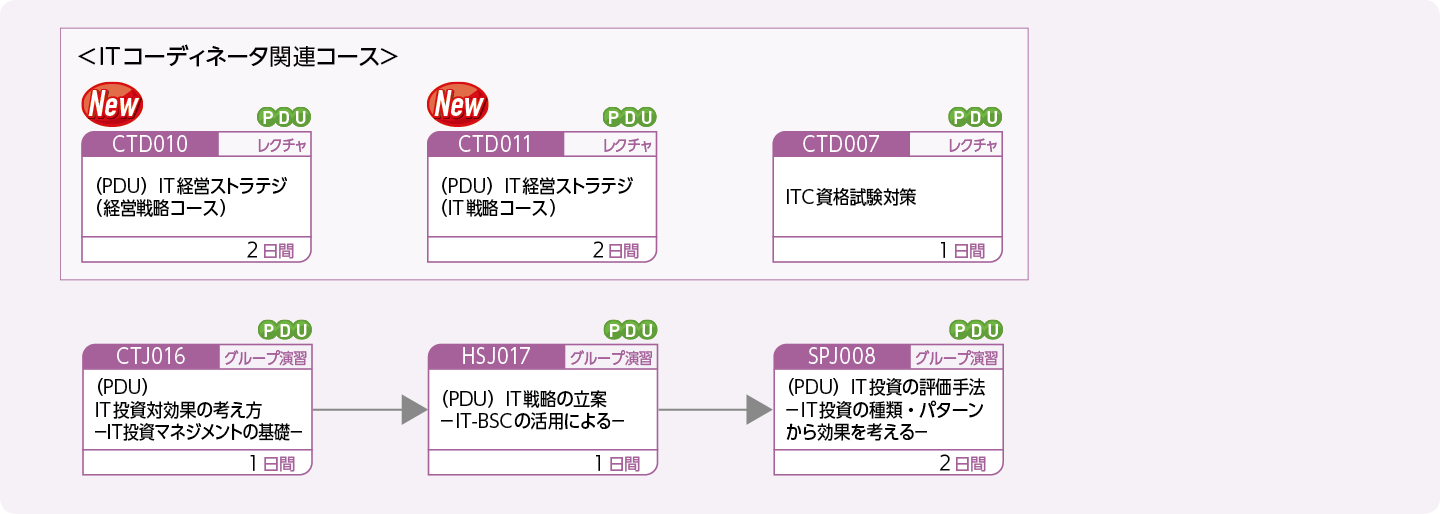 経営戦略／IT戦略の立案・強化をお考えの方のコースフロー