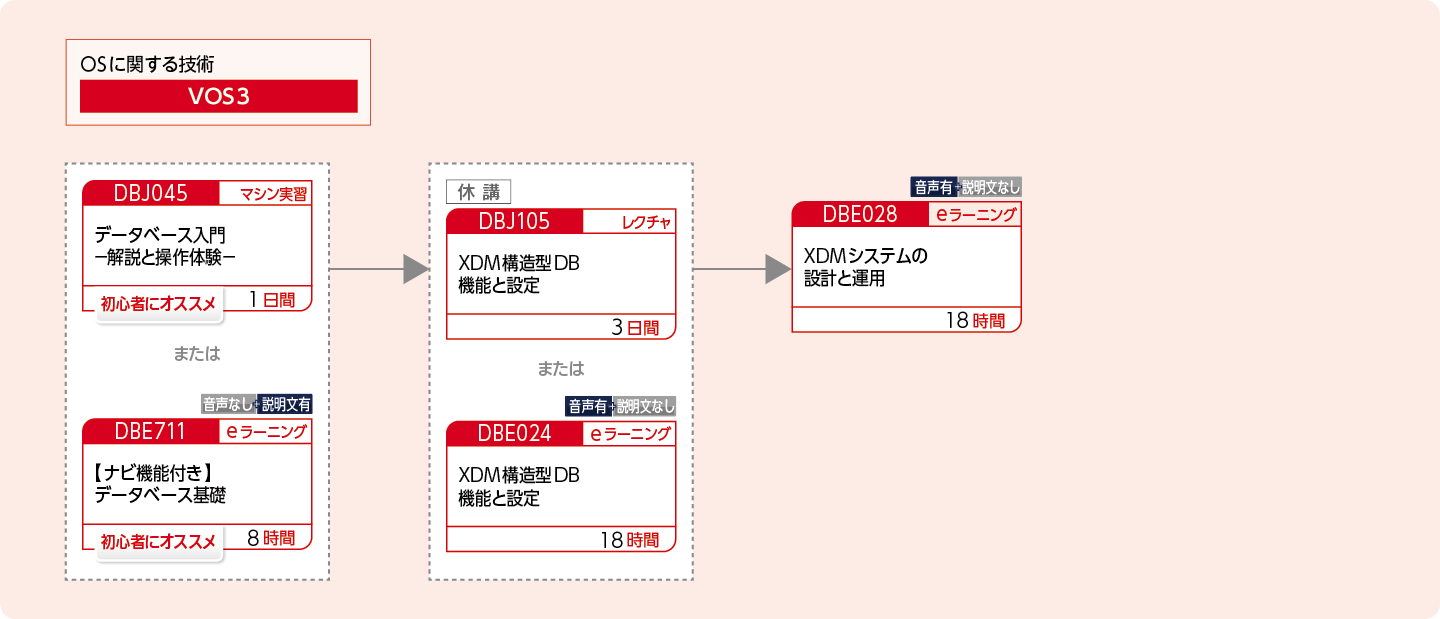 XDMを使用して構造型データベースを構築・運用・設計する方のコースフロー