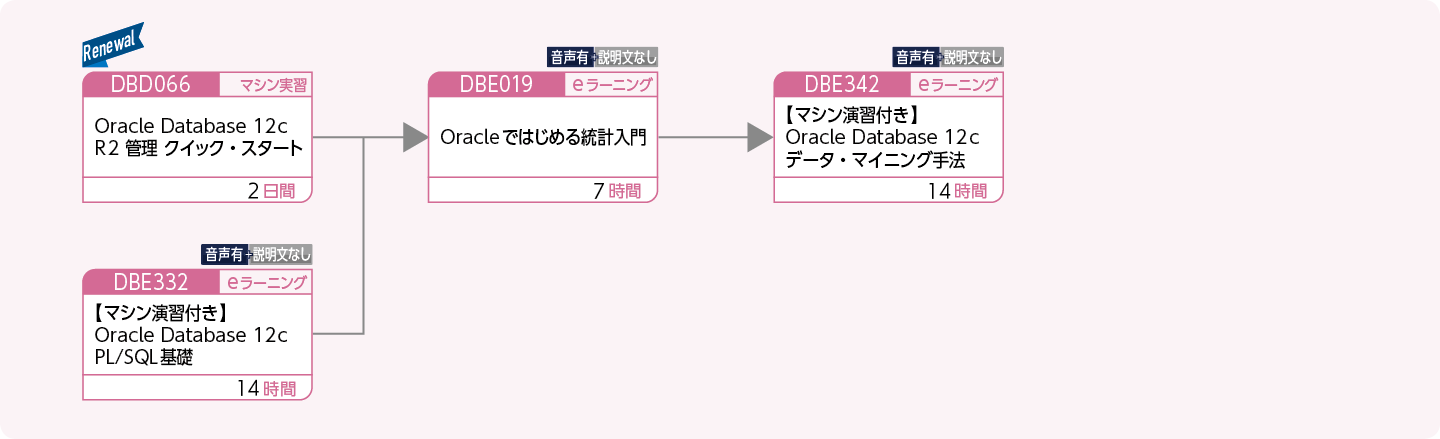 Oracle を使用してデータ分析をする方のコースフロー