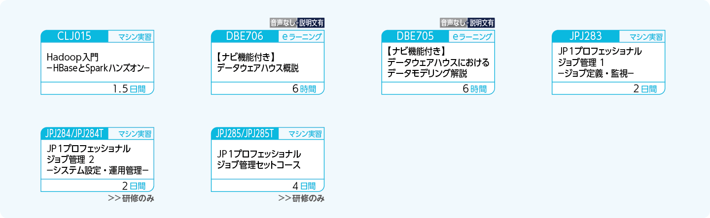 各種データを蓄積・活用する技術を取得される方のコースフロー