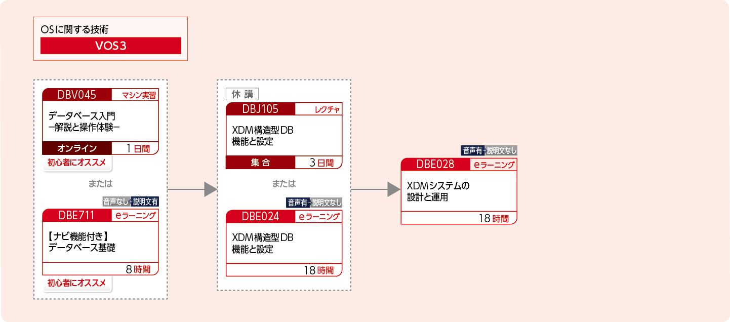 XDMを使用して構造型データベースを構築・運用・設計する方のコースフロー