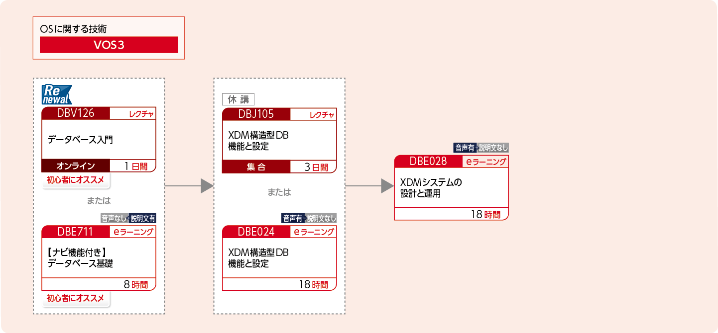 XDMを使用して構造型データベースを構築・運用・設計する方のコースフロー