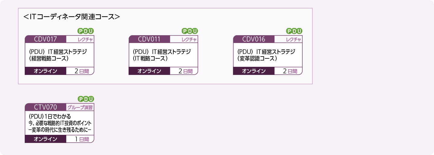 経営戦略／IT戦略の立案・強化をお考えの方のコースフロー