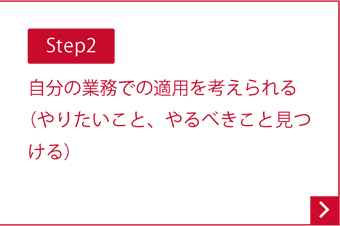 Step2 自分の業務での適用を考えられる（やりたいこと、やるべきこと見つける）