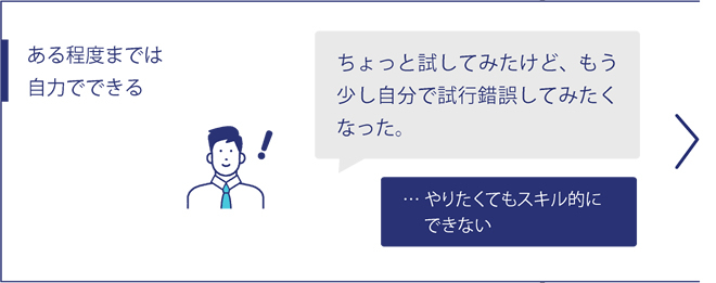 ある程度までは自力でできる-やりたくてもスキル的にできない