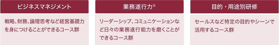 ビジネスマネジメント、業務遂行力、目的・用途別研修