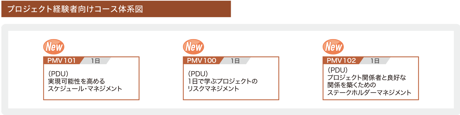 プロジェクト経験者向けコース体系図