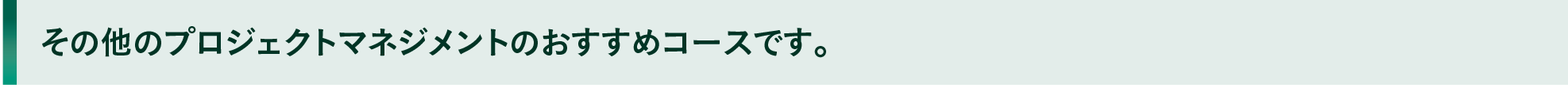 その他のプロジェクトマネジメントのおすすめコースです。