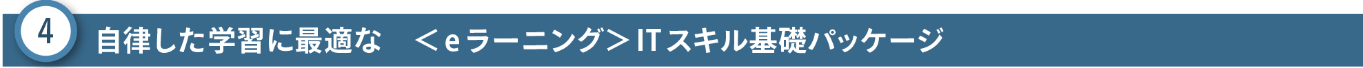 自律した学習に最適な　＜eラーニング＞ITスキル基礎パッケージ